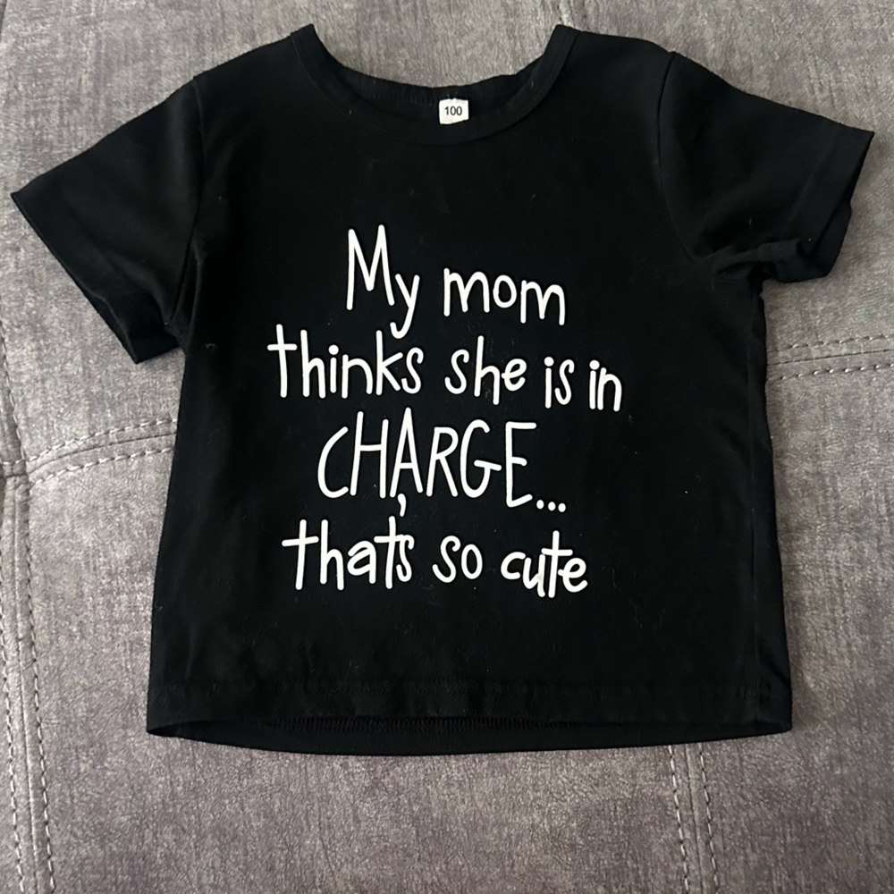 Black Kids Tee with Fun Quote